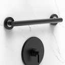 16 inches Stainless Steel Designer Grab Bar for Bath Safety, Collection Glacier, ADA Compliant 500lbs Loading Capacity, Dual Tone (Matte Black | Chrome)