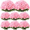Hotop 80 Pcs Rose Artificial Flowers Bulk with Long Stem, Silk Roses Realistic Fake Flowers Bouquet for Wedding Table Centerpieces Bridal Shower Party Home Decorations(Pink)