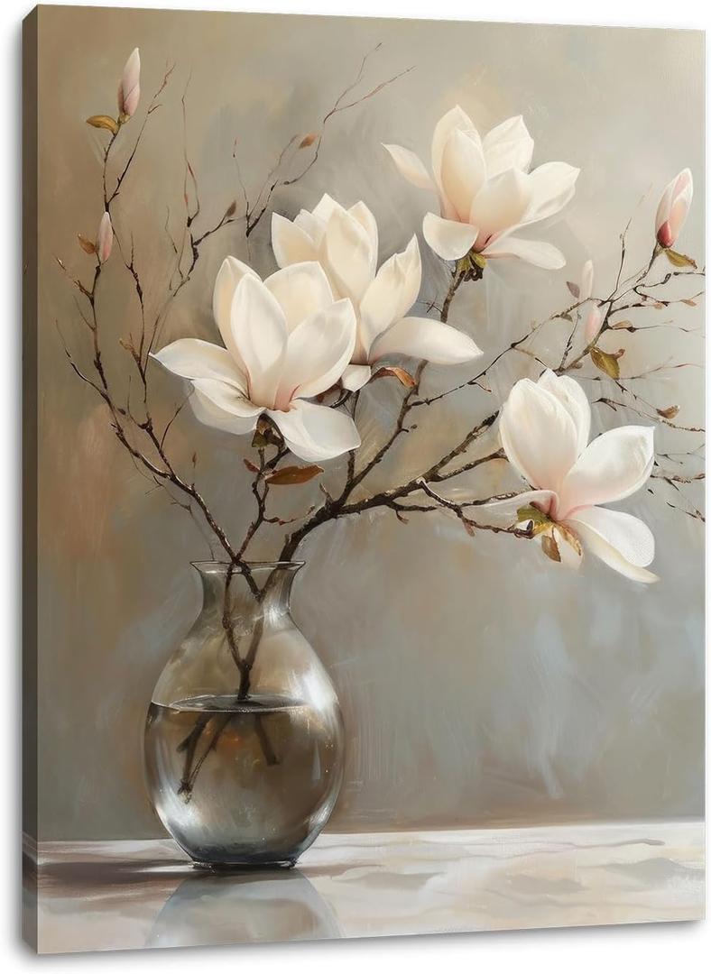 daktenn Floral Canvas Wall Art Bathroom Wall Art Pictures Wall Decor Home Decor Wall Decor for Bedroom Livingroom 24x32 Inches