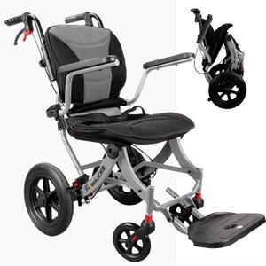 Wheelchairs for Adults Ergonomic Transport Chair Lightweight Foldable with 12-inch Big Wheels for All Terrains Travel Wheelchair with Removable Cushion
