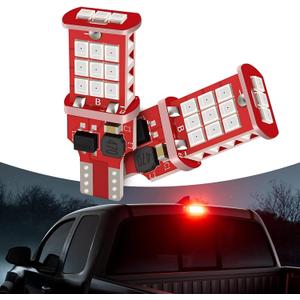 2 PCS 921/912 Car LED Flashing Warning Lights Bulb, Super Bright Waterproof Vehicle Brake Lights, Non-polar Design, Universal Automotive Flashing Lights Replacement for Truck SUV Car (Red)
