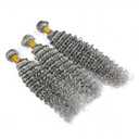Giginger Sliver Grey Bundles Human Hair 300g 12 14 16 inch Deep Wave Human Hair Bundles Soft Sewn In 12A Unprocessed 100% Quick Weave for Black Women