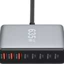 635W GaN Super Fast Charging Station for Multiple Devices, 8-Port USB C Charging Station with PD3.1 140W & QC4.0, 5 USB-C + 3 USB-A Desktop Charger for MacBook, iPhone, iPad, Laptop, Tablet