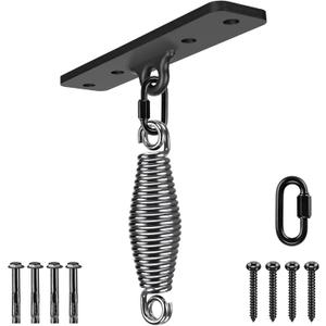 Dolibest Heavy Bag Hangers Brackets, Punching Bag Hangers, Heavy Bag Ceiling Mount for Body Weight Strength Training Systems, Aerial Yoga Swing & Hammock, Resistance Band (Silver Spring 1)