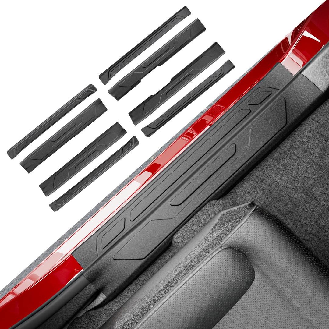 Door Sill Protector Compatible with 2022-2026 Toyota Tundra Car Threshold Protector TPE Car Door Entry Guard Replacement for 2022-2026 Toyota Tundra Accessories