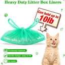 Litter Box Liners Compatible with LitterMaid/Nature's Miracle Waste Receptacles, Green Unscented 220 Refill Bags with Handles Use in Self-Cleaning Litter Box Waste Trays