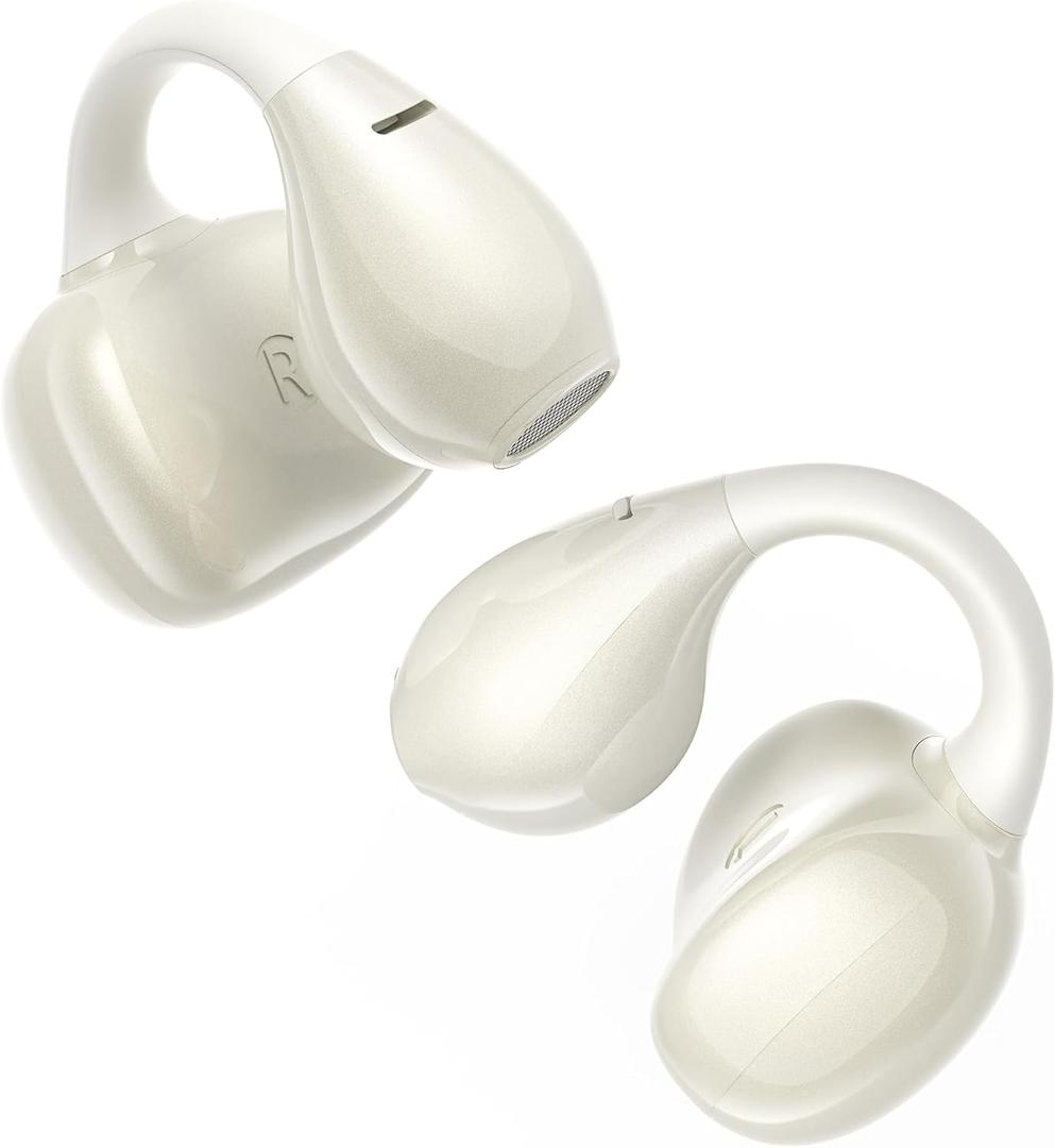 Lytmi CozyClip Open Ear Headphones, Clip-On Earbuds with Bluetooth 5.4, Lightweight and Comfortable, Clear Audio, 22-Hour Playtime, IPX4 Waterproof Earphones for Running and Fitness-White