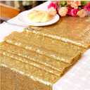 108 inches Sequin Table Runner Linens Long with Gold Sparkly Sequin Christmas Kitchen Dining Table Wedding Bridal Birthday Baby Shower Decoration 12x108 Inch