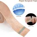 Hypoallergenic Micropore Tape 8 Rolls Surgical Tape for Sensitive Skin Latex-Free, Breathable & Pain Free Removal 1" x 10yd Wound Care, First Aid, Tubing Secure Medical Paper Tape (Beige)