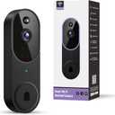 1080P Smart Wireless Video Doorbell Camera, Night Vision, Real-Time Alerts, AI Human Detection, Two-Way Talk, Cloud Storage, Night Vision, Battery Rechargeable(Receiver not Included)
