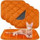Clysee 1 Pack Self Heating Cat Pad Self Warming Dog Mat Reflects Body Heat Extra Warm Thermal Pet Pad Washable Dog Cat Bed Crate Bed Mat Blanket(Orange,16 x 20 Inch)
