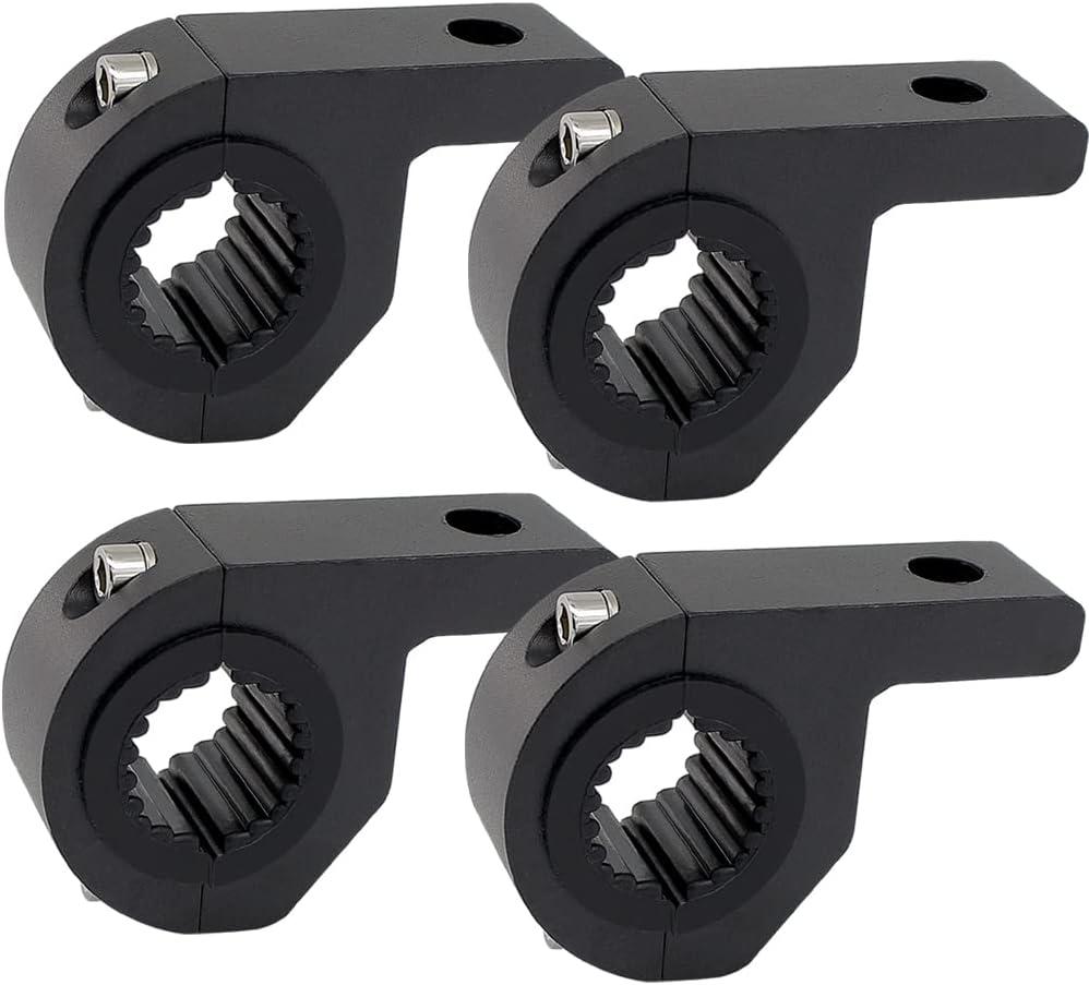 Motorcycle Bull Bar Mounting Bracket 4PCS Horizontal Light Mount Clamp Kit for 0.59" /0.75" /0.87"/0.98"/1.1"/1.25"Tubes fit for LED Driving Lights, Spotlights Fits Truck, ATV, & Motorcycle Crash Bars