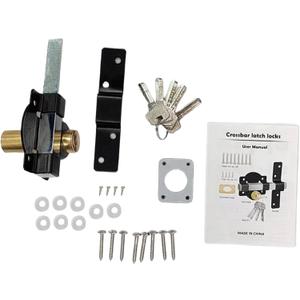 Barn Door Lock,Double-Sided Sheds Lock - Sliding Secure Latch 5 Keys for Garage Fence Gate Bedroom Backyard Shed Rv Patio Cabinet Pantry Exterior Chicken Coop