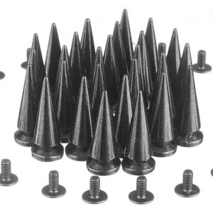 RUBYCA 25MM 30 Sets Large Metal Big Tree Spikes and Studs Metallic Screw-Back for DIY Leather-Craft Black Gunmetal (30 PCS)