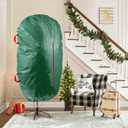 ZOBER Upright Christmas Tree Storage Bag With Drawstring Hem- Fits 9 Ft Trees - Plastic, Waterproof Christmas Tree Bag For Storage Box For Xmas - Strong, Durable Handles - Green