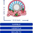 2 x Golf Patches Iron On, Sports Embroidered Patch Fabric Applique, Pink Golf Club Iron On Patches for Clothes, Clothing, Jackets, Backpacks, Vest, Jeans, Hats, Caps & Demin. (1 Piece)