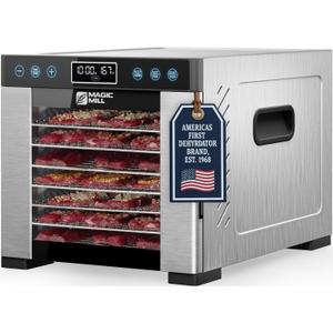 Magic Mill Pro Food Dehydrator Machine | Powerful 600W Rear Fan Even-Drying System | 7 Full-Size Stainless Steel Trays | 95-176 Temperature Control, 48H Timer, Keep Warm + Auto Shutoff | ETL Listed