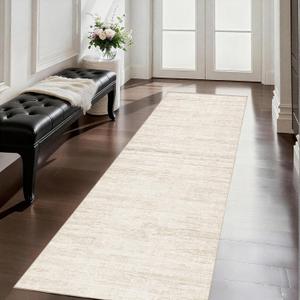 Washable Runners for Hallway 2x6 Runner Rug,Ultra-Thin Kitchen Runner Rugs,Non-Slip Backing Entryway Rug Runner,Abstract Carpet for Hallways,Bedroom,Dining,Laundry Room (Beige)