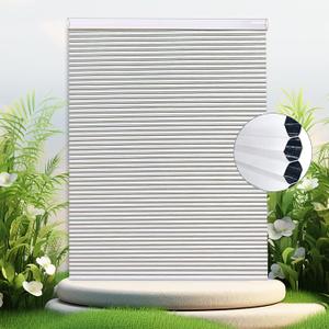 JINHENRUN Cordless Honeycomb Shades, 100% Blackout Honeycomb Shades, Cellular Shade, Suitable for Windows, Offices, and Sliding Glass Doors (WGW100, 33" W x 64" H)