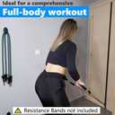 FITKIT Door Sliding Anchor Straps with Movable Multi Points for Resistance Bands & Suspension Straps, Workout Wall Attachment for Home Gym, Fits 6-8 ft Doors