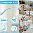 XANGNIER 4 PCS Water Bottle Cleaner Brush Set for Stanley Tumbler 40 oz/30 oz/20 oz Cup,Multifunctional Bottle Brush and Long Silicone Straw Cleaner Brush,Cleaning Kit for Owala/Yeti Cup Accessories