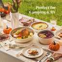 Redchef Ceramic Pots and Pans Set Non Stick, Nonstick Kitchen Cookware Sets, Non Toxic Pots and Pans Set Non Stick, PFAS PFOA & PTFE Free, Detachable Handle Pots and Pans 5 Piece, RV Cookware, Beige White