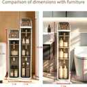 BGYMF 4-Tier Slim Bathroom Storage Cabinet, Narrow Rolling Storage Cart with Wheels, White Plastic Slim Organizer for Small Bathroom, Kitchen, Laundry Room, Corner
