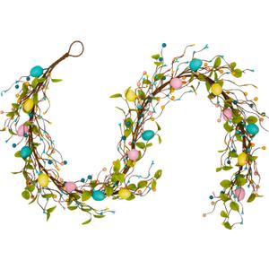 6Ft Easter Egg Garland for Mantle Easter Decorations Spring Floral Garland Gifts Home Decor Wall Window Table Party