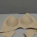 OEAK Womens Wireless Jelly Bra Plus Size Supportive Seamless Bras Full Coverage Push Up Comfortable No Underwire Tshirt Bras (Large, Creamy Beige)