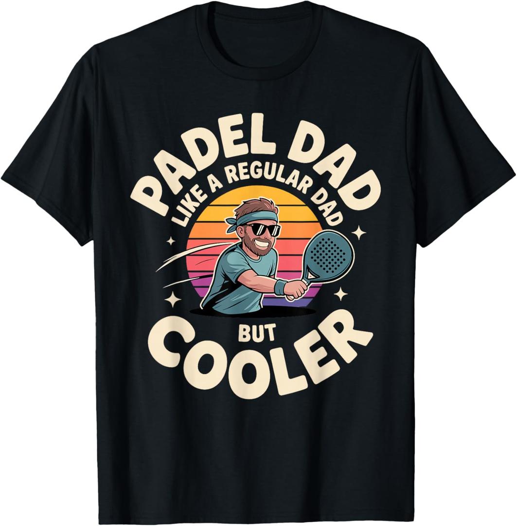 Cool Padel Art for Dad Father Men Padel Lover Padel Player T-Shirt, M, Black