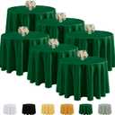 Fitable 6 Pack Hunter Green Round Tablecloths - 70 Inches Round - Wrinkle and Stain Resistant Fabric Table Clothes, Washable Polyester Table Covers for Wedding, Party, Banquet, Formal Events