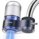 Faucet Mount Water Filter for Kitchen Sink - Dual Mode Water Outlet, Water Filter for Sink Faucet Reduces Chlorine, Limescale, Heavy Metals & Bad Taste with 2 Replacement Filter