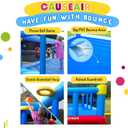 Causeair Big Inflatable Bounce House for Party Fun,15ft x 14.8ft,Double Basketball Hoop,Throw Ball Game,Reinforced PVC Bounce Floor,Jumping Bouncy Castle Holds 6 Kids, 15'l X 14.8'w X 6.8'h