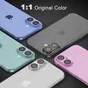 [2 Pack] for iPhone 16/16 Plus Camera Lens Protector, 9H Tempered Glass Metal flat Covering Design, Anti-Fingerprint Camera Cover, Ultra HD Clarity, Military Grade Protection, Purple