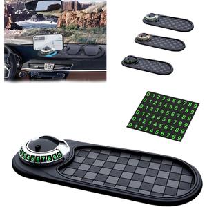 Multifunctional car Anti Slip pad and Universal Phone Holder - rotatable Anti Slip car Dashboard pad with Temporary Parking Number and Large pad for Phone Sunglasses Keys and Small Tools (grey2)