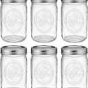 Wide Mouth 32 oz Mason Jars with Lids and Bands - 6 Pack - Packed in North Mountain Supply ImpactGuard Box - BPA-Free, Made in the USA for Canning, Freezing, Storing, and More