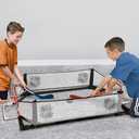 Franklin Sports Kids Knee Hockey Rink Game Set - Indoor Mini Hockey Goals + Kids Sticks Set for Floor + Rug - 36" x 24"