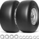 TEPU 13x6.50-6 Flat Free Tire and Wheel, Front Solid 13x6.5-6 Lawn Mower Tires with 3/4" & 5/8" Bearing, Zero Turn Mower Assembly for Commercial Garden Lawns, 5.5"-7.5" Center Hub, 2 Pack