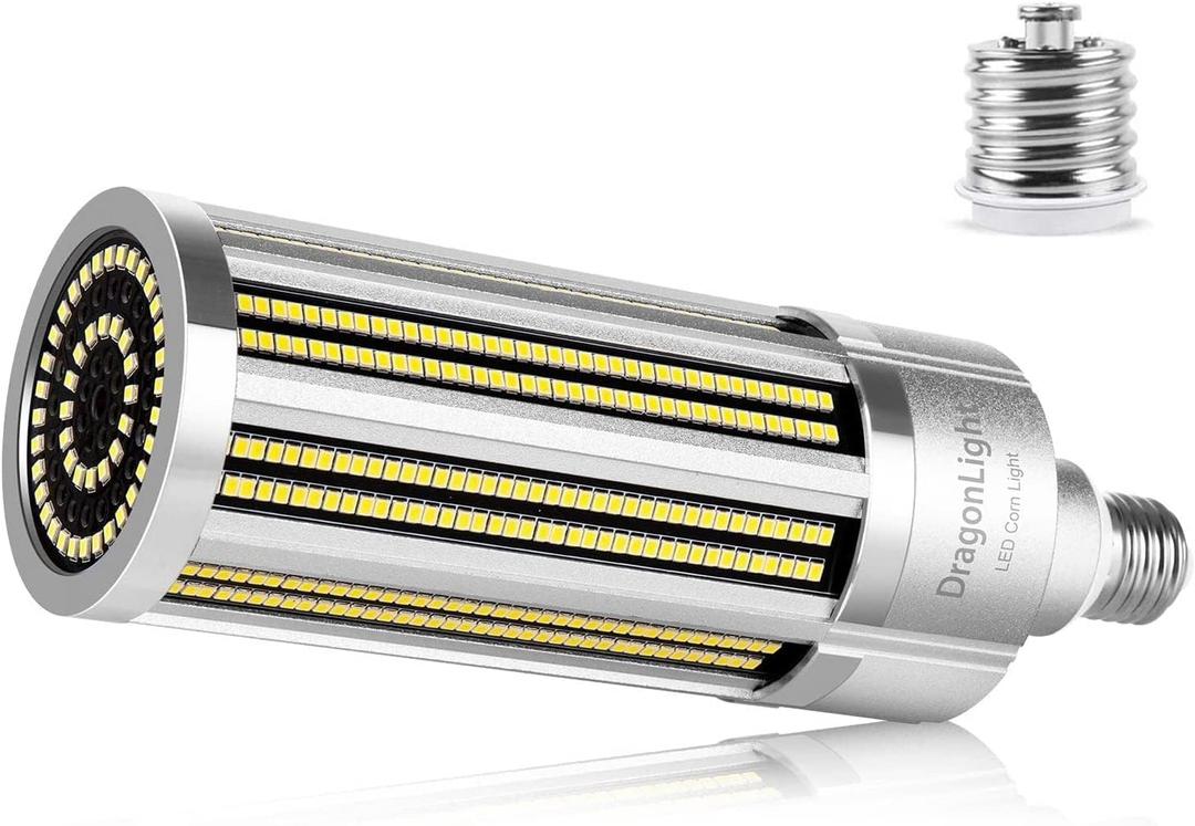 DragonLight 120W Commercial Grade Corn LED Light Bulb Fanless(400 Watt Metal Halide/HID/HPS Replacement) E26/E39 Large Mogul Base LED Lamp 6000K Daylight 15,000LM for High Bay Area Lighting