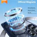 TORRAS Strong Magnetic & Seamless Stand for Samsung Galaxy S25 Ultra Case, Fit for MagSafe, Mil-Grade Drop Protection, Kickstand for Samsung Galaxy S25 Ultra Case, Translucent Back/Blue Edge