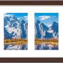 Vittanly 8x20 Collage Picture Frame, Displays 4Pcs 4x6 Pictures with Mat or 1Pcs 8x20 without Mat, Picture Frames Collage Wall Decor for Horizontal or Vertical Display, Brown, 1 Pack
