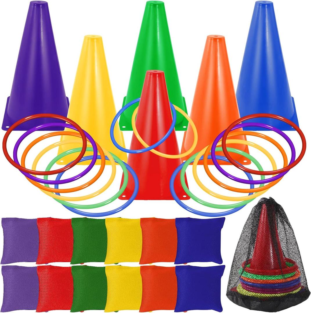 31PCS 3 in 1 Ring Toss Game Carnival Combo Set,Soft Plastic Cones Bean Bags Ring Toss Games,Carnival Games for Kids Adults Birthday Party Throwing Backyard Lawn Game Indoor Outdoor Games Supplies 31PCS 3 in 1 Ring Toss Game Carnival Combo Set,Soft Plastic Cones Bean Bags Ring Toss Games,Carnival Games for Kids Adults Birthday Party Throwing Backyard Lawn Game Indoor Outdoor Games Supplies