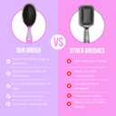 SimplyHair Ultimate Hair Extension Brush & Detangler Anti-Static, Dual Bristle Design, Soft Boar Bristle, Great for All Hair Types & Extensions - Pink & Purple Ombre Brush Ideal for Adults & Kids