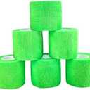 COMOmed Self Adherent Cohesive Bandage 2"x5 Yards First Aid Bandages Stretch Sport Athletic Wrap Vet Tape for Wrist Ankle Sprain and Swelling,Light Green(5 Rolls)