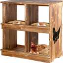 Nesting Boxes for Chickens - Wooden Chicken Nesting Box for Chicken Coop Accessories, Sturdy 4-Compartment Wall Mount Egg Laying Box for Hens, Chickens, and Ducks(Richly Charred)