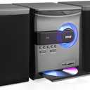 Pyle Home Stereo Shelf System - Powerful Wireless BT Streaming with CD Player, FM Radio, USB & SD Card Playback, 2-Way Music Crisp-Sound, Remote Control, Dual Stereo Speakers (Black), PHSKR24