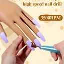 Practice Hand for Acrylic Nails- Silicone Nail Hand Practice Upgrade Nail Tips Never Fall Off, Fake Nail Manican Hand for Nail Practice, Flexible Practice Maniquin Hand with 200PCS Nail Tips