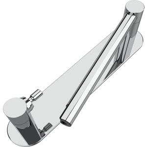 Adhesive Toilet Paper Holder Chrome Bathroom Double Post Pivoting Toilet Tissue Holder Polished Roll Holder Stick On No Drilling Stainless Steel and Zinc Alloy