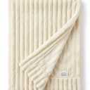 Kevin Textile Pack of 2, Christmas Soft Corduroy Solid Decorative Square Throw Pillow Covers Set Cushion Cases for Sofa Bedroom Car, Creamy White  36"x13"