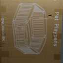 Sweetcrispy Plastic Dog Playpen - 6-Panel 24" Expandable & Durable Pet Fence for Medium Dogs - Indoor & Outdoor Portable Puppy Playpen with Secure Locking Door, Black